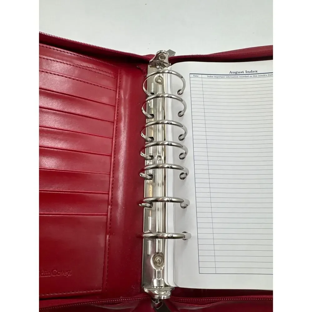 FranklinCovey Red Zip Around 6 Ring Planner Binder Organizer Carry Case